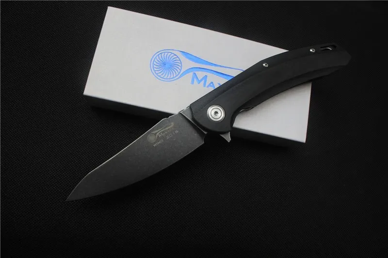Black Black Blade Maxace ветер Флиппер мяч brearing складной нож S35VN лезвие G10 Ручка кемпинга выживания Охота Туризм рыболовные ножи Открытый EDC - Цвет: Black Black Blade