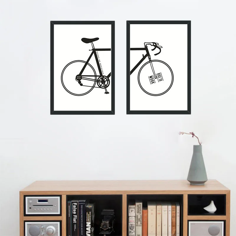 Минималистичный велосипед с принтом Cartton велосипедный настенный художественный