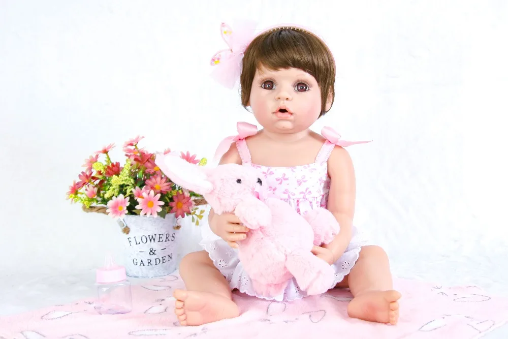Очаровательная кукла новорожденный младенец 56 см bebes Reborn полностью виниловая