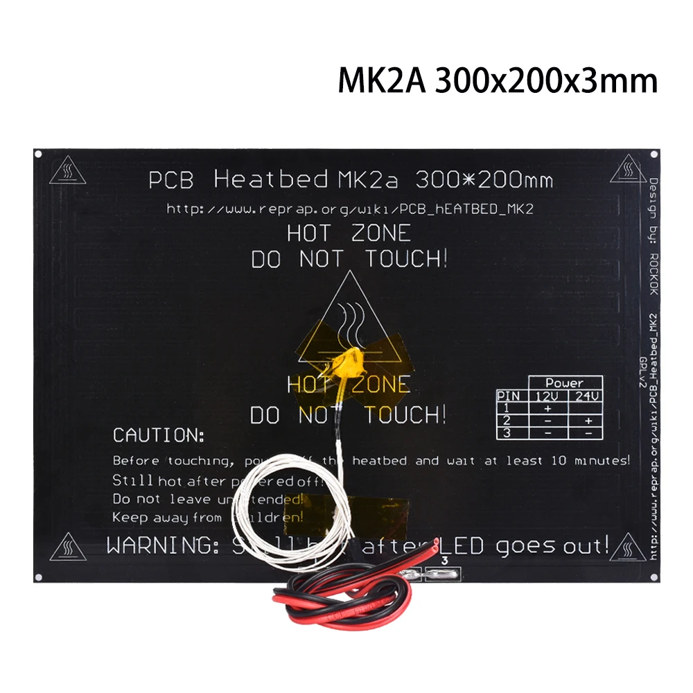 Детали для 3D принтера MK2A тепловой стол 300*200*3 0 мм алюминий с 100K Ом NTC 3950 термисторы