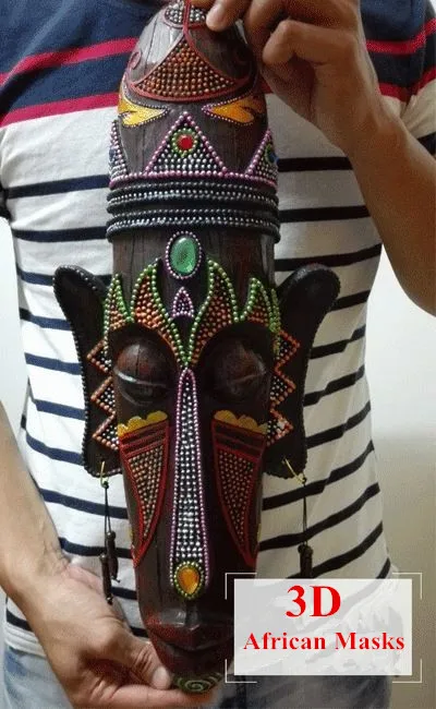 3D Creative Resin Crafts African Mask Small Wall Mural Bar Home Decoration Entrance Hangings Retro Folk Art | Дом и сад