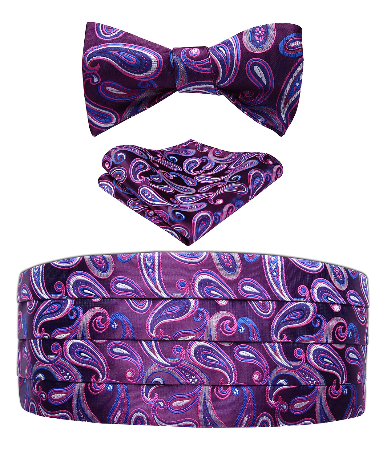 Мужской формальный пояс с цветами Пейсли галстук бабочка и карманный квадратный
