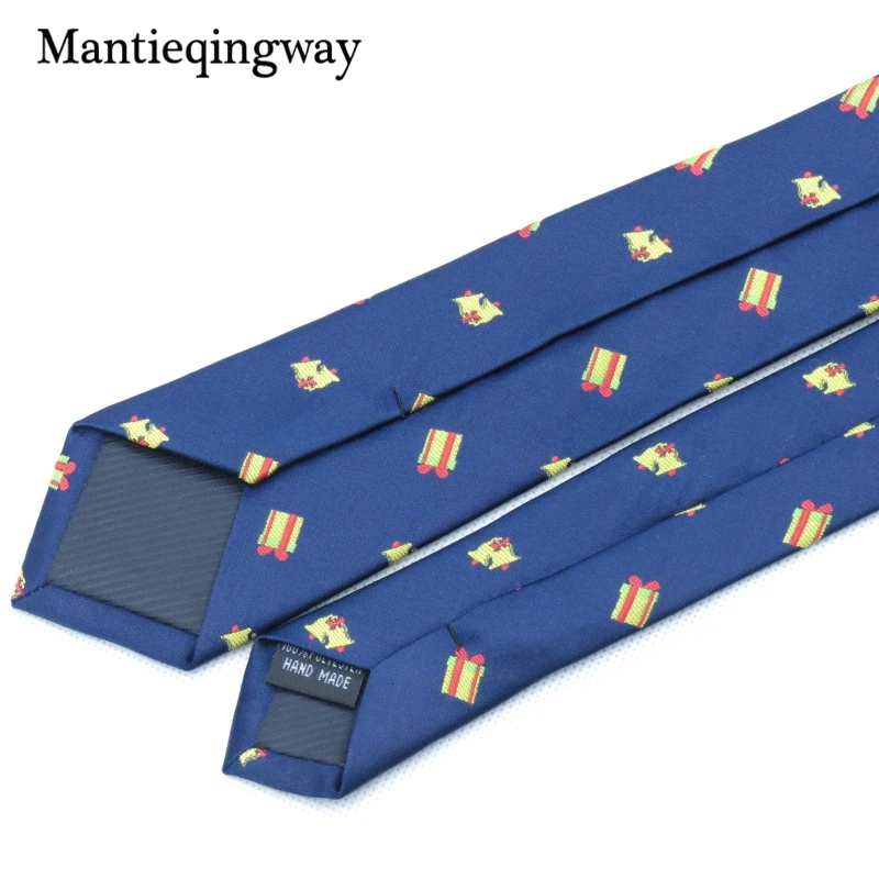 Mantieqingway для мужчин Галстук Ханки Набор для мужчины Бизнес Рождественский узор шеи галстук платок для Мужская Gravatas узкий галстук