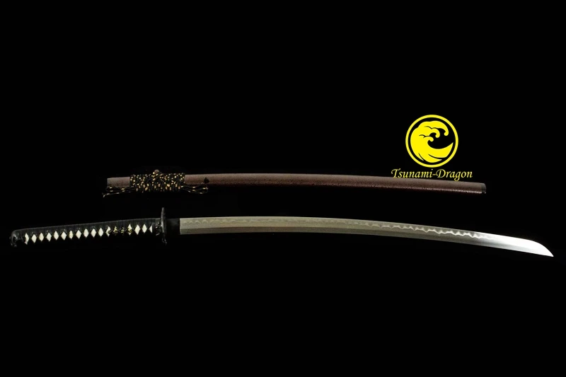 

Clay Tempered Battle Ready Japanese Katana T10 Steel Blade Sword Full Tang Snake Tsuba Sharp
