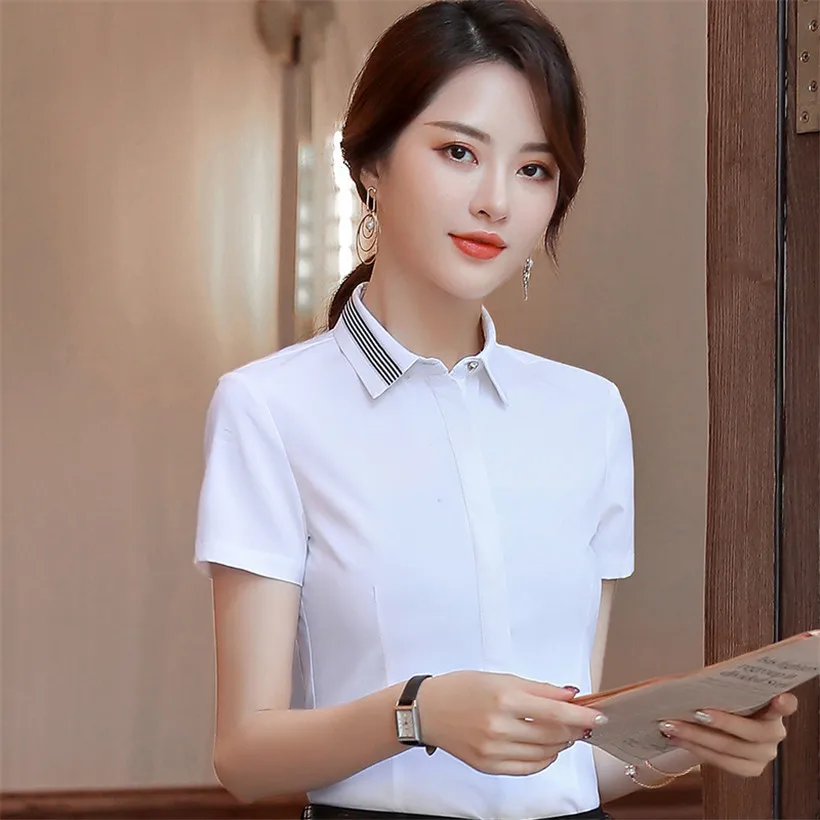 OL 2 Piece Set Womens Two Outfit Clothes Summer Top And Bodycon Mini Skirt Women Business white shirt +Skirt Suits | Женская одежда