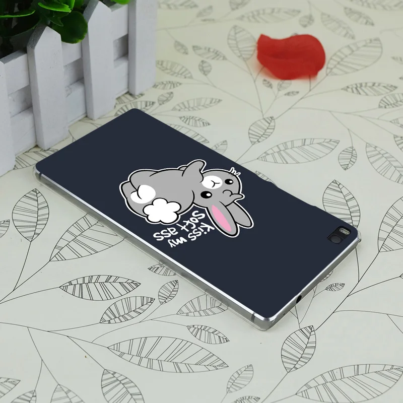 C3017 кролик мягкая попка Прозрачный Жесткий Тонкий чехол для huawei P 6 7 8 9 Lite Plus Honor 4C 4X