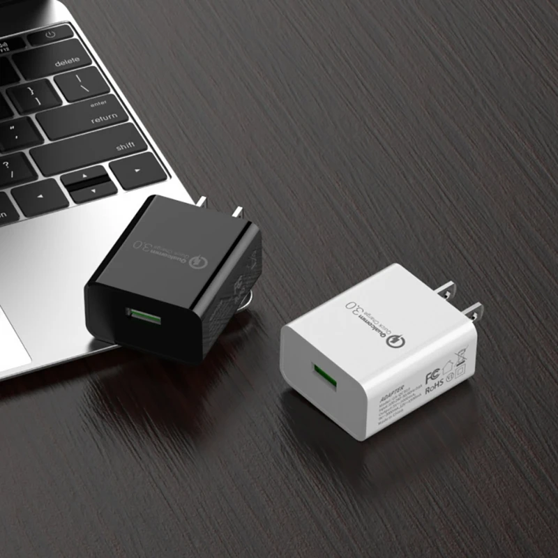 США QC3.0 быстрый адаптер для зарядки 5 в 3A USB настенное быстрое зарядное устройство один порт Блок для дома путешествия США вилка Замена для iPhone samsung - Тип штекера: США