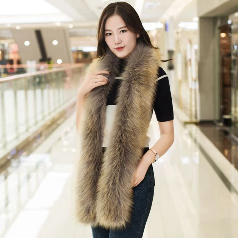 Женский зимний шарф из искусственного меха кролика длиной 180 см|Женские шарфы| |