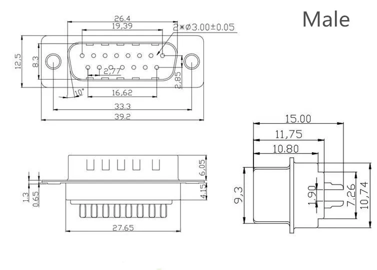 10 шт. параллельно-последовательный порт DB15 15 Pin 15 Way D Sub Fmale/Male разъем припоя+ пластик собрать в виде ракушки крышка VGA адаптер