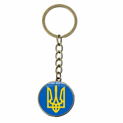 Style 9 SONGDA Винтаж Tryzub Украина Шарм брелок стеклянный кабошон ручной работы сплав брелок украинские значки сумка Автомобильный ключ цепочка украшения - Цвет: Style 9