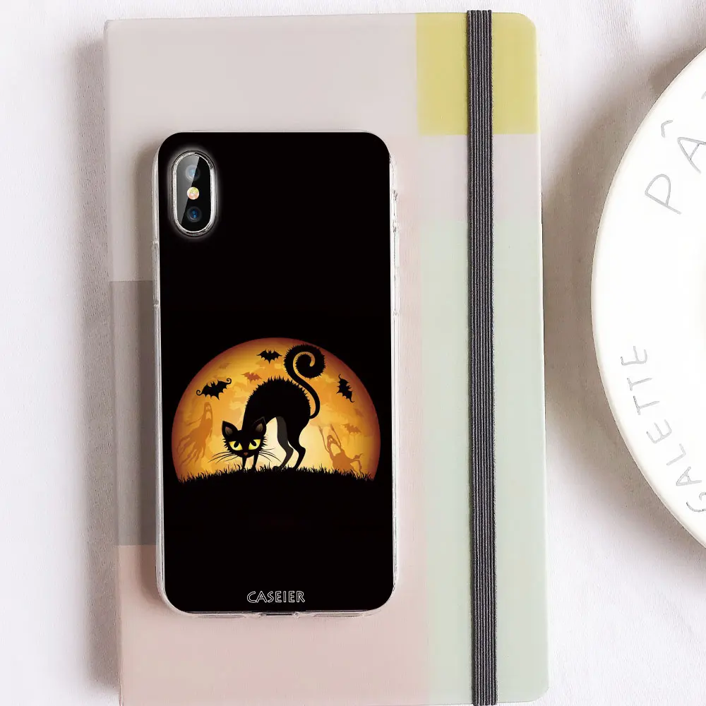 Чехол CASEIER Hollaween для iPhone 6 6s 7 8 Plus роскошный мягкий черный чехол XR X XS Max чехлы из ТПУ