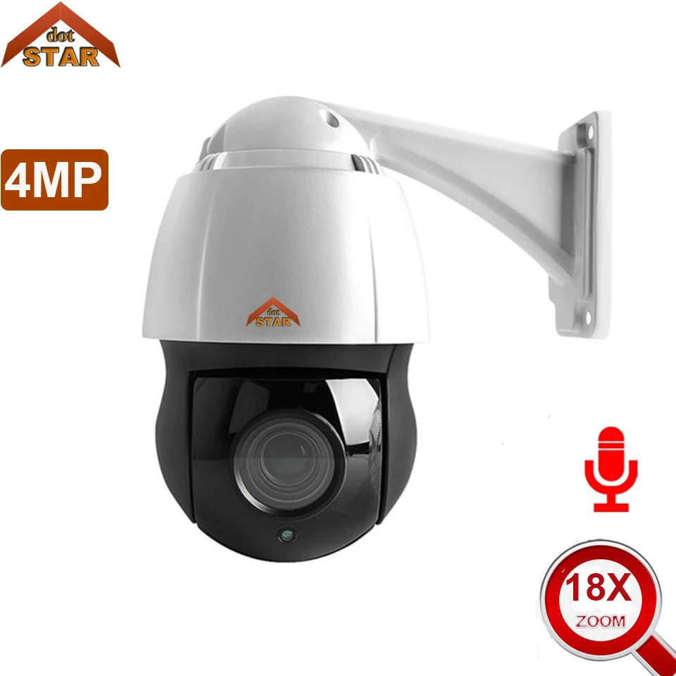 Stardot 4MP Мини Водонепроницаемая PTZ IP камера наружная скоростная купольная 18x зум 120