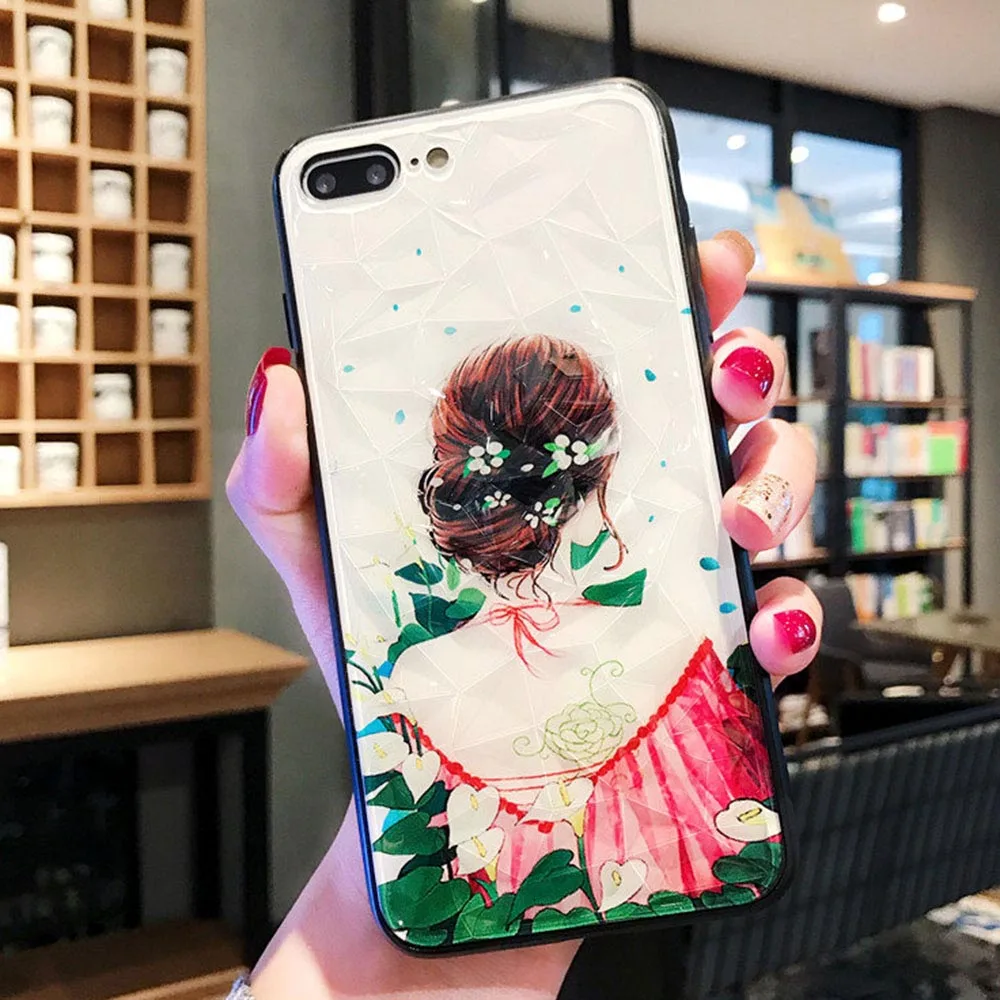 Модный чехол для iPhone X XS XR Xs 8Plus 7 Plus в форме бриллианта 6 6S грязеотталкивающий
