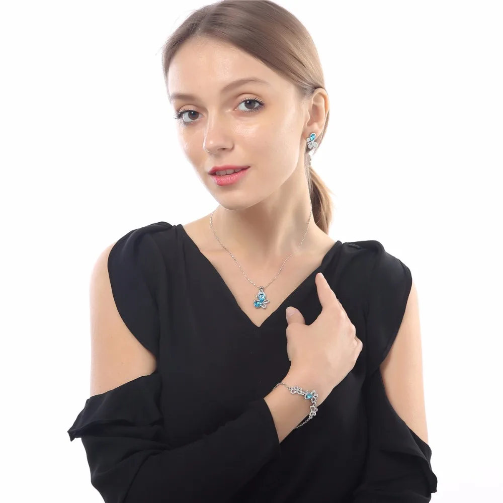 Комплект из колье серёг и браслета с австрийским кристаллом|jewelry swivel|necklace pyramidjewelry