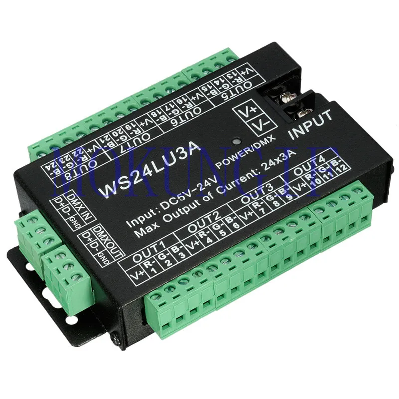 Fast shipping 10Pcs 24CH DMX Controller 512 Decoder RGB LED Strip Module Dump Node 24x3A WS24LU3A 5-24V | Лампы и освещение