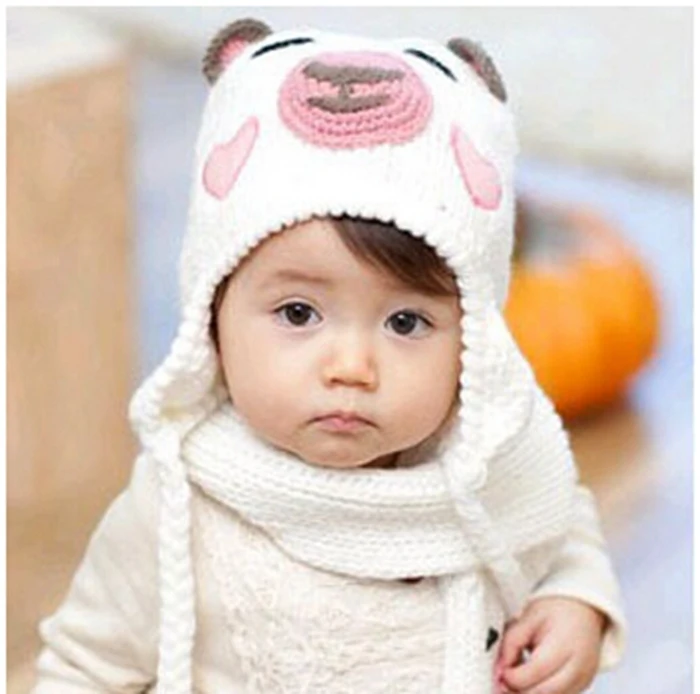 Милый мультяшный медведь детский фонарь детские крючком шапки детская шапка для