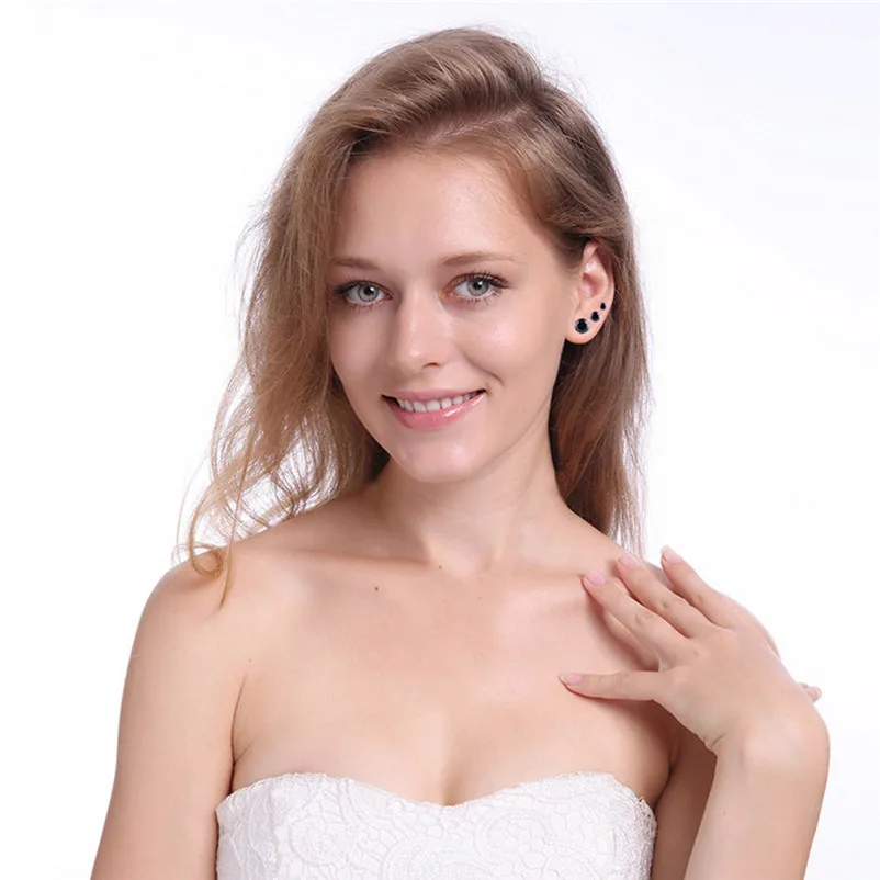 Женские серьги гвоздики с кристаллами 6 пар|Серьги-гвоздики| |