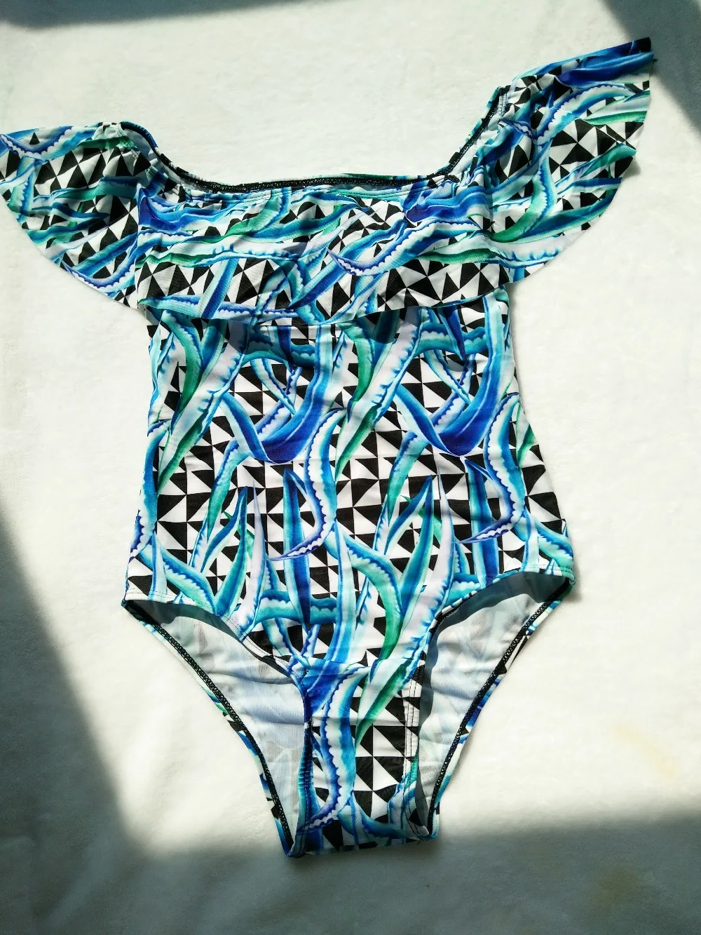 Женский купальник с открытыми плечами монокини цветочным принтом|suit swim|swimwear