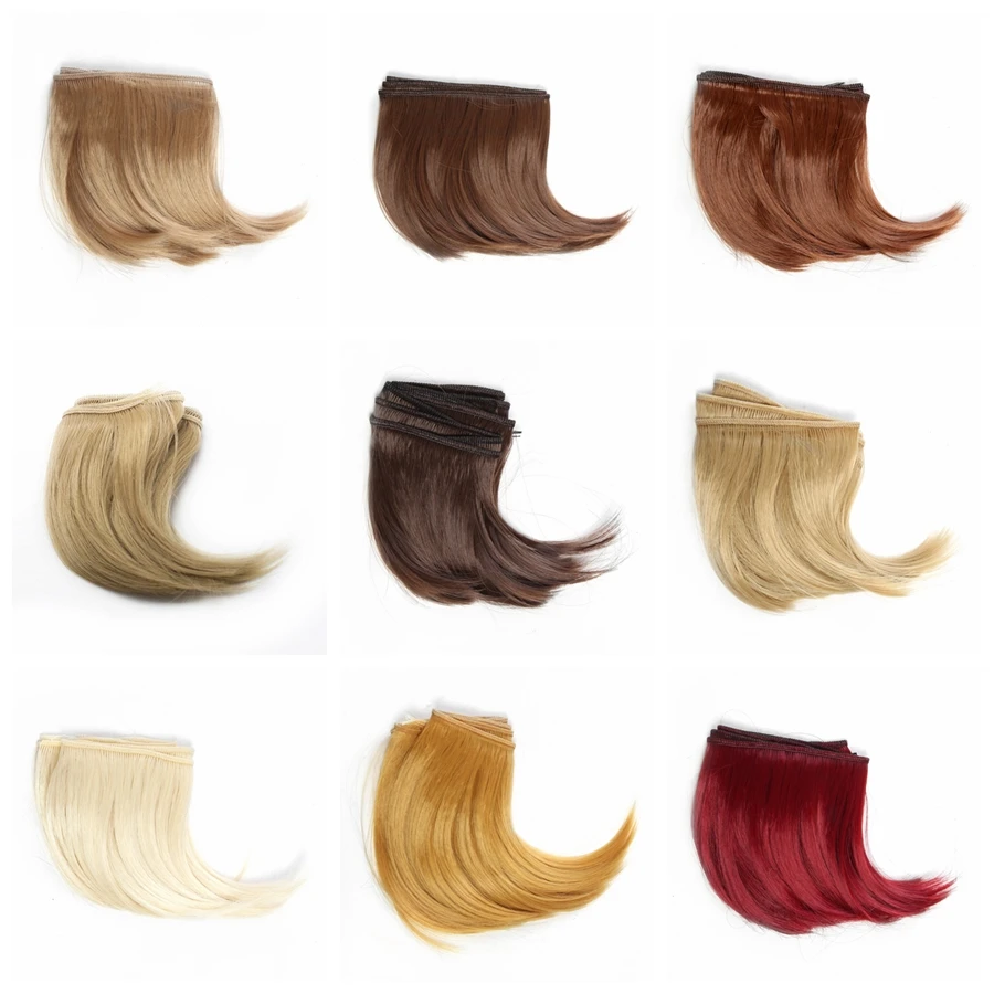 

1piece 10cm Black Gold Brown Khaki White Grey Color Long Curly High Temperature Hair Doll Hair For 1/3 1/4 BJD Doll Diy Hair