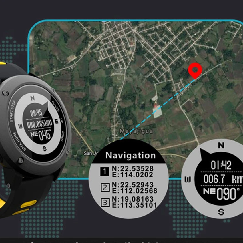 WQ UW90 Смарт часы для снорклинга GPS мужские уличные альпинизма с компасом