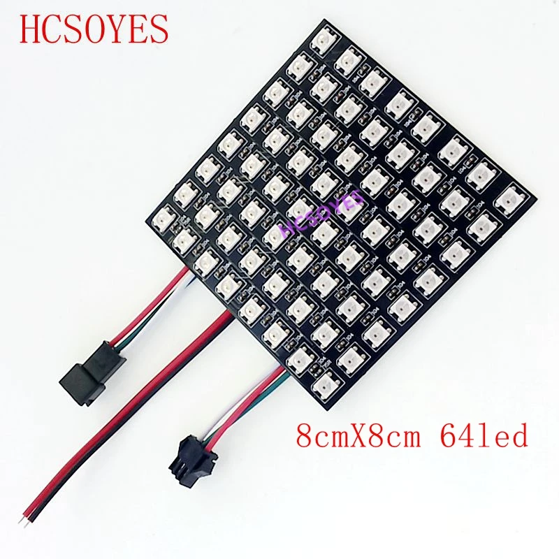 DC5V WS2812B 8*8/16*16/8*32 IC Панель Экран Пиксели цифровой гибкие запрограммирован