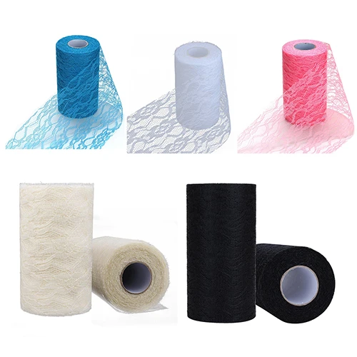 25 Ярдов Старинные Кружева Ролл Тюль Створки Стул Катушка Туту Юбка Свадьба Декор