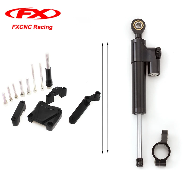 FXCNC Aluminum Steering Damper Stabilizer Mounting Safety Control + Brackets kit for Kawasaki EX300 NINJA300 2013-2016 2014 2015 |