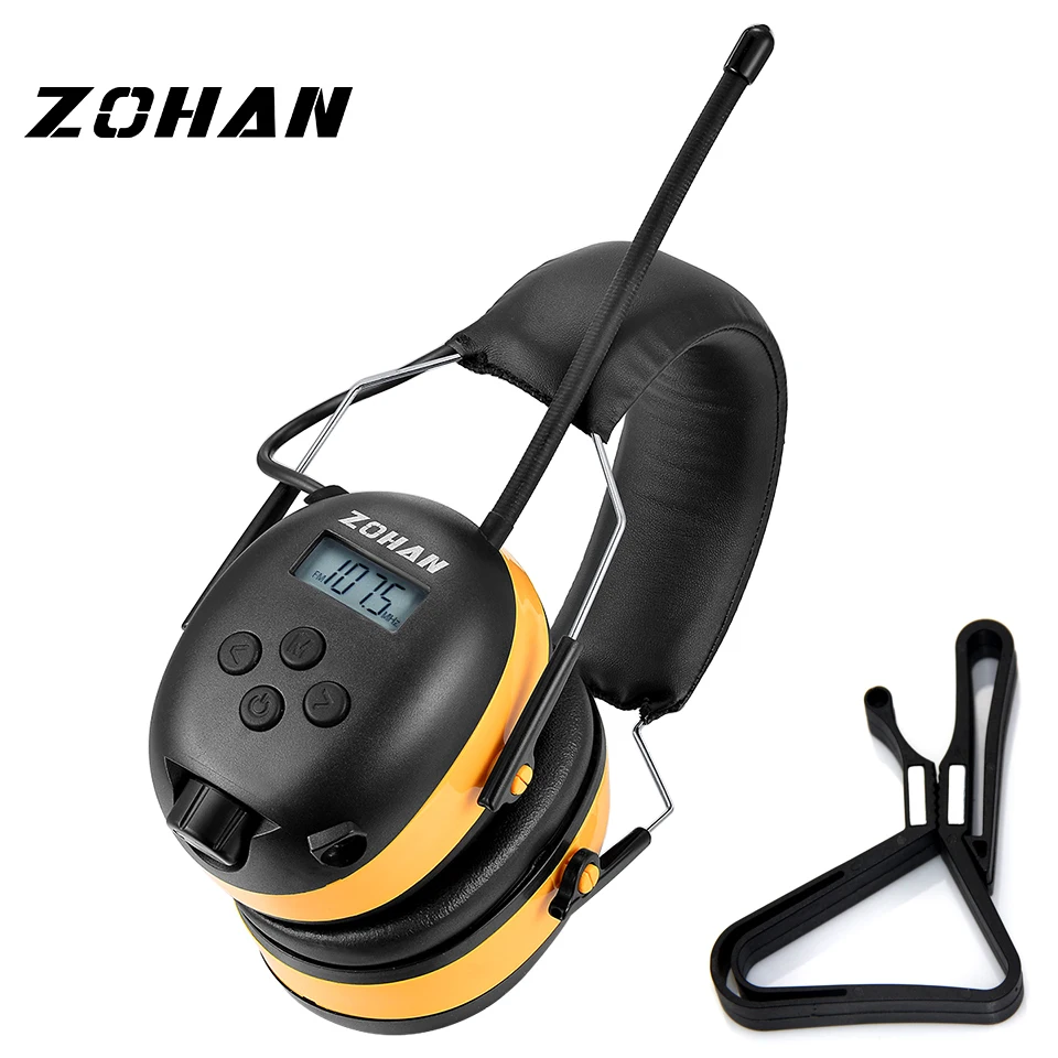 ZOHAN Цифровой AM/FM стерео радио наушники NRR 24dB защита ушей для кошения Профессиональный слуховой протектор радио наушники