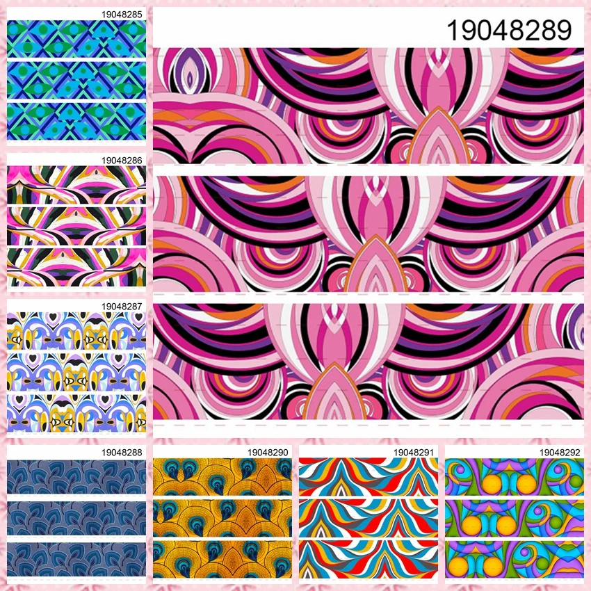 

New 50 yards Magic geometry pattern ribbon printed grosgrain ribbon 19048286