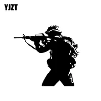 yjzt 15 614 6cm soldier weapon gun decoration car sticker vinyl accessories motorcycle graphic c12 0328