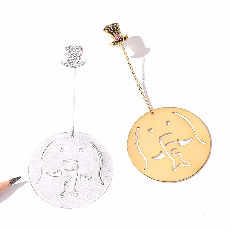 ZEGL дизайнерские Веселые серьги Слоник Для женщин круглые длинные темпераментные