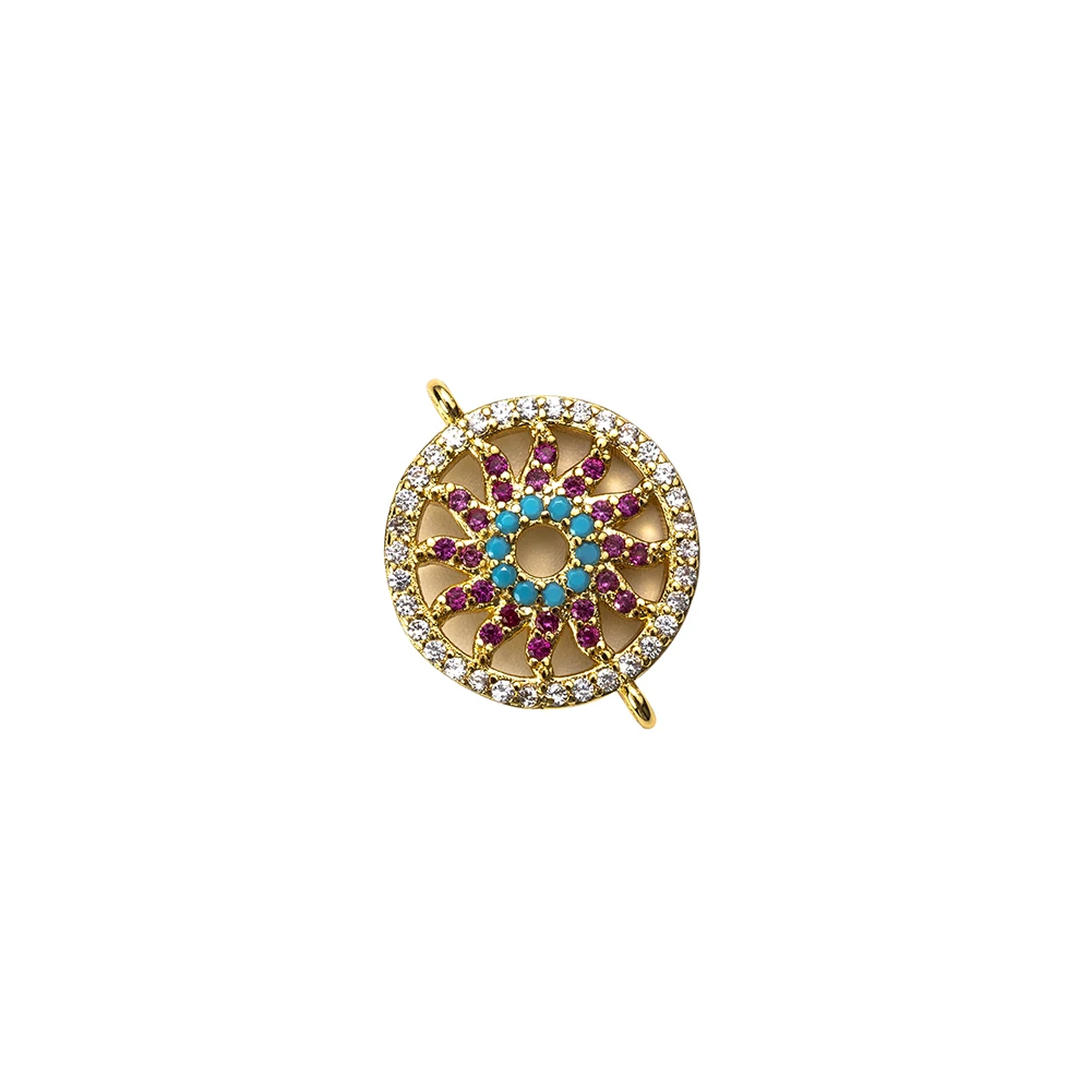 MEIBEADS 1 шт. микро паве подвеска в виде подсолнуха Медный кулон для ожерелья