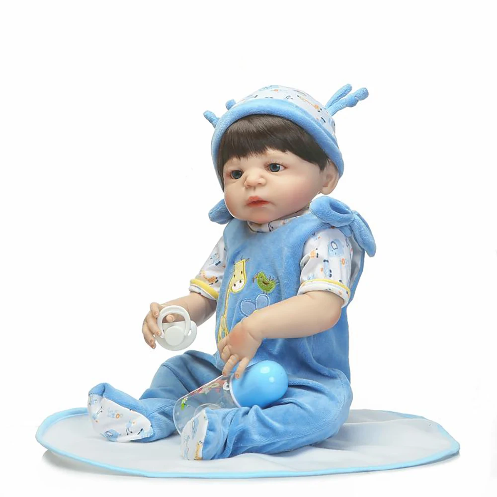 NPK 57 см полное тело силикона Reborn Детская кукла игрушка Lifeile новорожденный мальчик