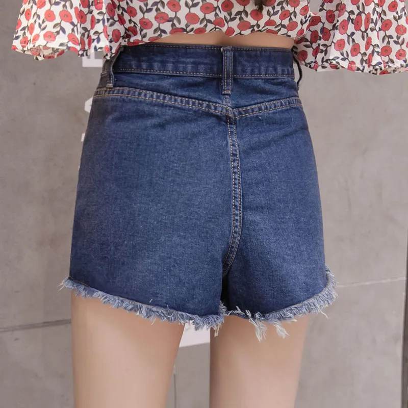 DD Новая мода женские джинсы летние Высокая талия стрейч Джинсовые шорты Slim