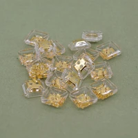 50pcs clear rhinestone flatback buttons sewing square shape acrylic button for scrapbook clothing craft decorative s1055