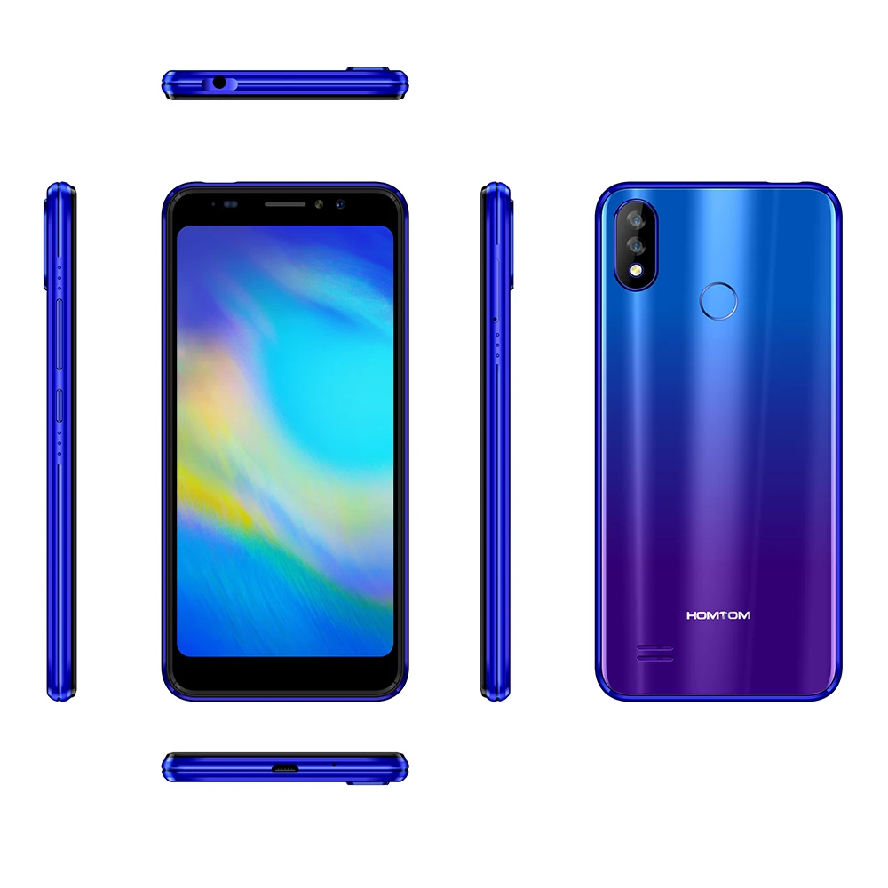 HOMTOM C8 мобильный телефон 5,5'' 18:9 градиент Android 8,1 2GB 16GB 13MP камера 4 ядра 3000 mAh лицо разблокирован смартфон с поддержкой сетей 4G LTE