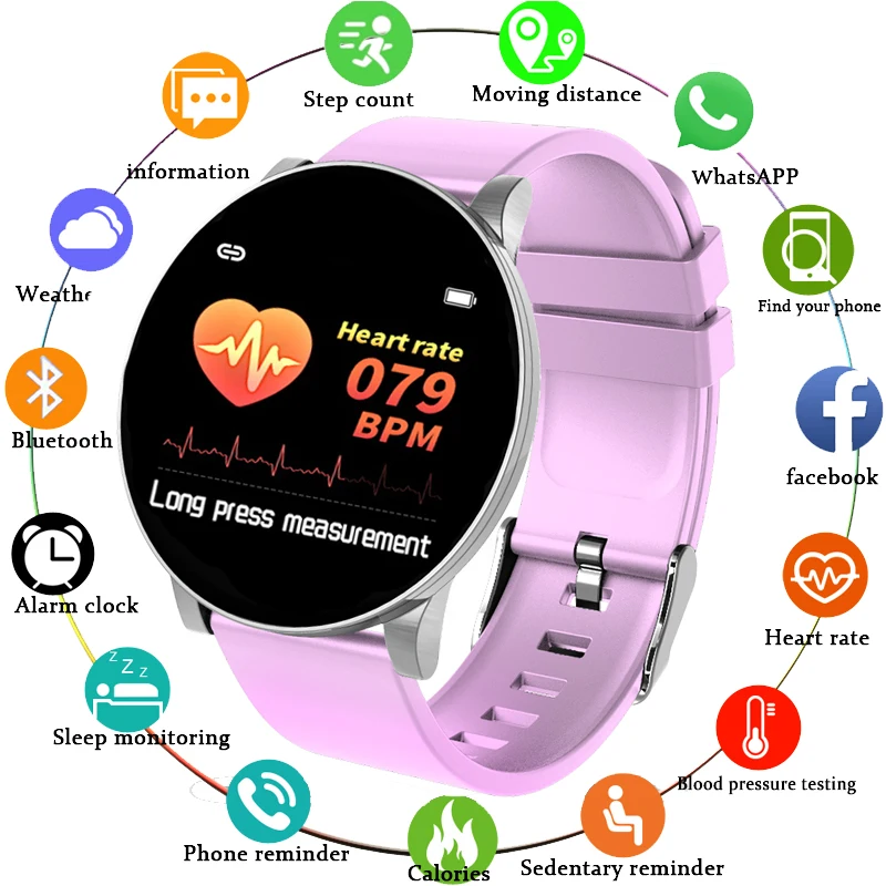 LIGE спортивные водонепроницаемые Смарт-часы женские смарт-браслет монитор