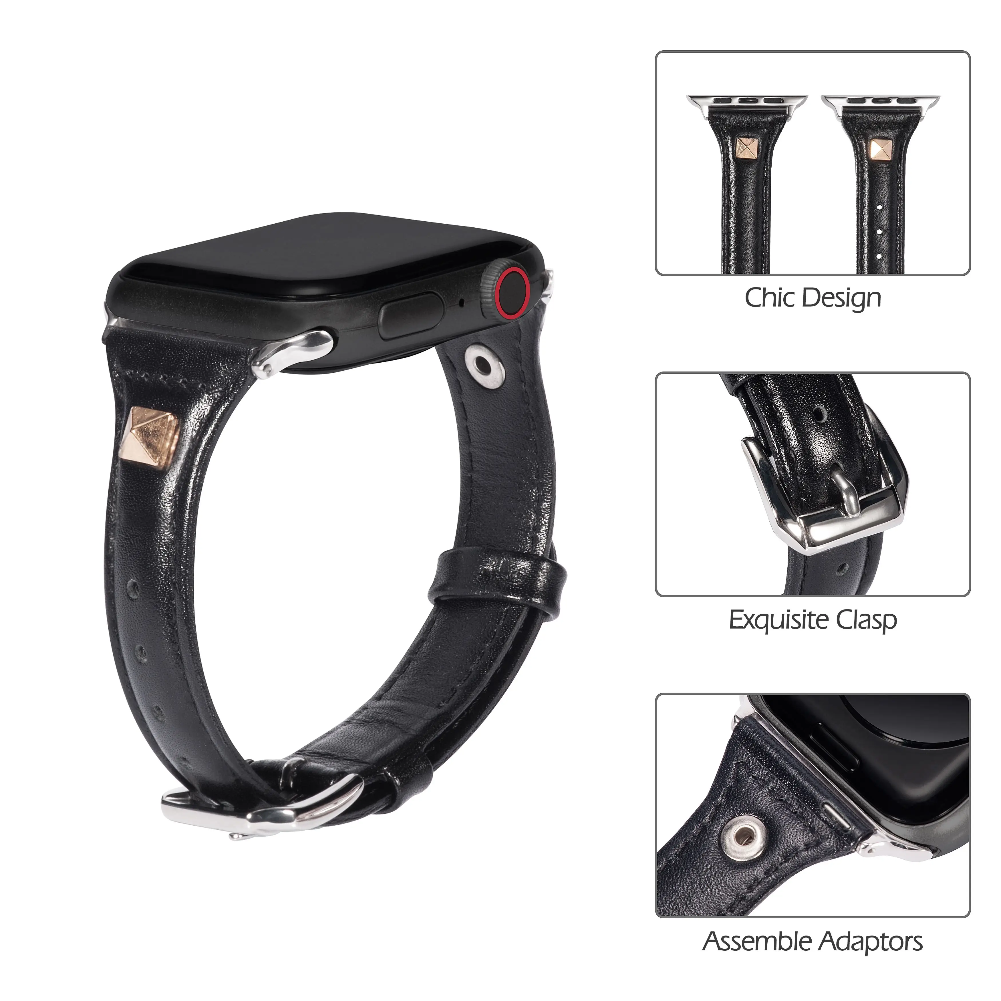 Кожаный ремешок для Apple Watch Band 38 мм 42 iWatch женщин и мужчин спортивный тонкий браслет
