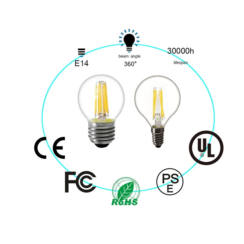 C35 A60 лампа накаливания E14 LED Винт для лампочки Светодиодная E27 стеклянная лампочка