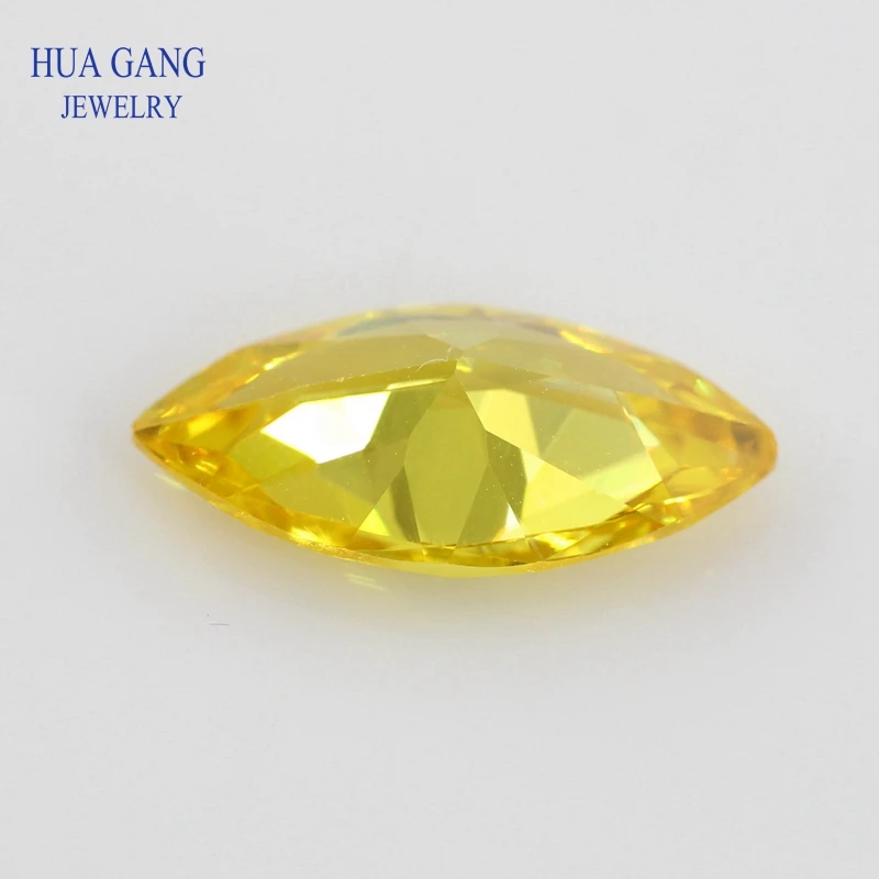 Фианит золотистого цвета в форме маркиза 5 А блестящая огранка Искусственный