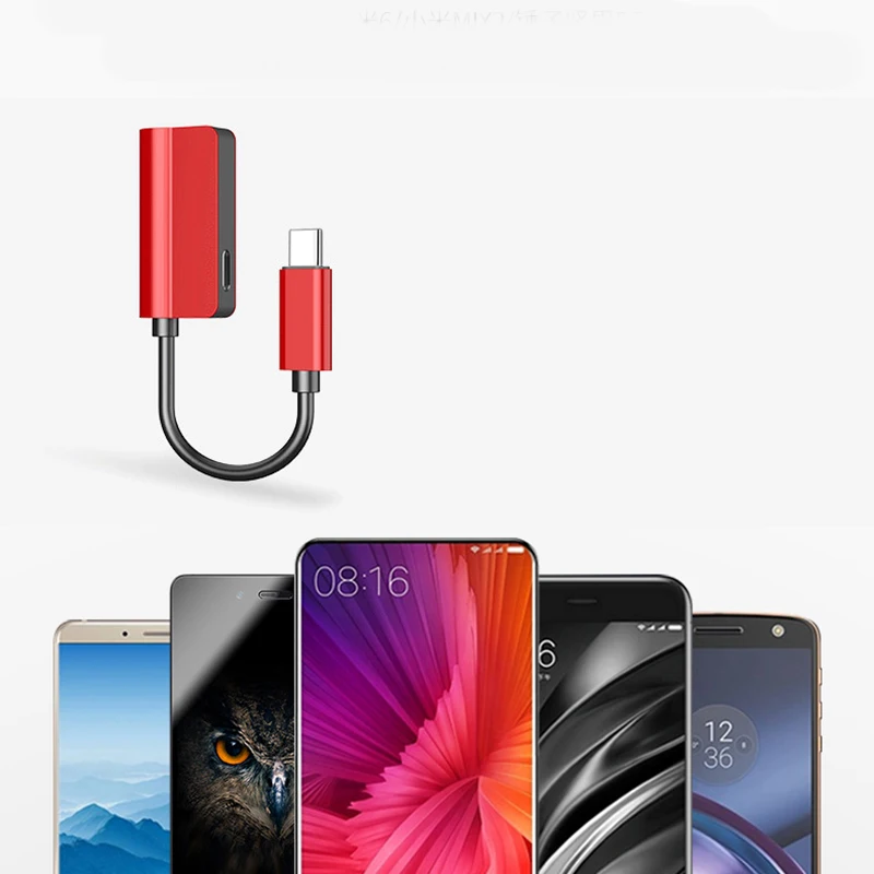 2 в 1 Тип C зарядный аудио адаптер кабель USB до 3 5 мм разъем типа конвертер для