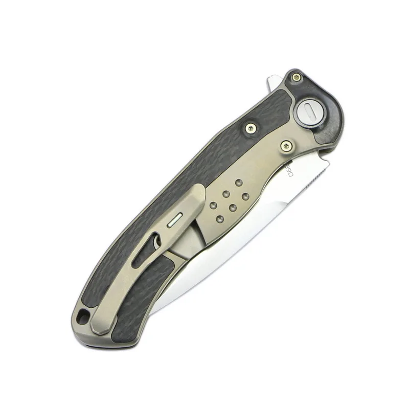 Складной нож VENOM BONE DOCTOR M390 Titanium CF Flipper уличный Карманный кухонный для кемпинга