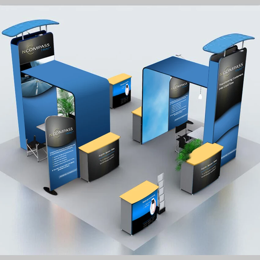 20-футовый портативный выставочный стенд для выставки на ткани с подставкой