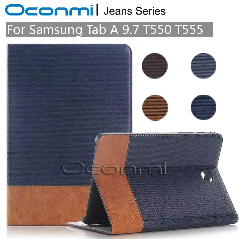 Высокое качество Джинсы Бумажник кожаный чехол для Samsung Galaxy Tab 9 7 дюймов Новый SM-T550