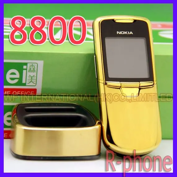 Nokia 8800 Классический мобильный телефон 2G GSM Unlcocked 8800 Русский Арабский Английский Клавиатура золото отремонтированный