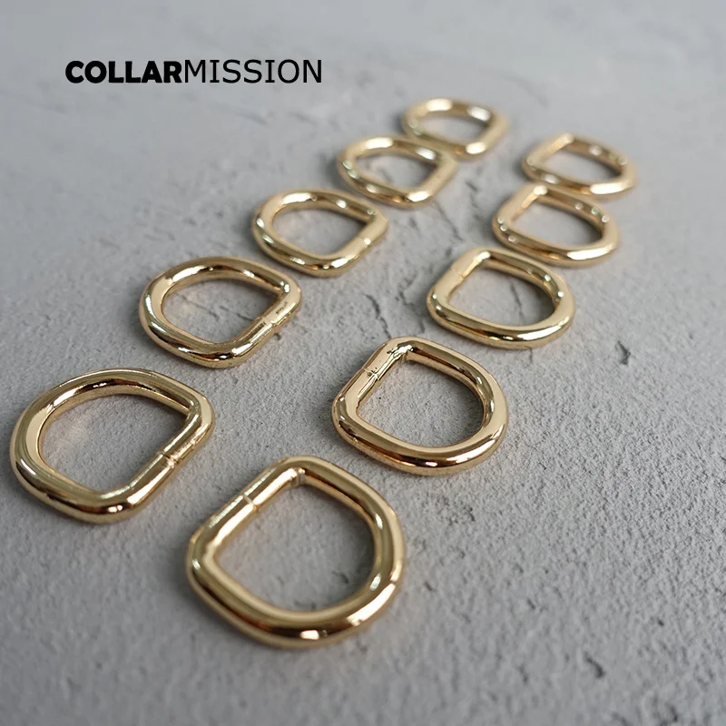 

50pcs/lot 15mm Metal UnWelded Buckle Nickel Plated D Rings For Backpacks Straps shoes Bags Cat Dog Collar DIY Accessorie DK15J