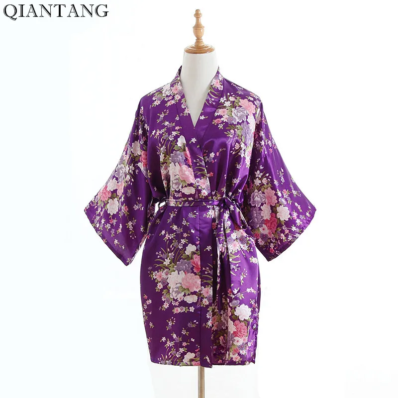 Большие размеры модное женское летнее Короткое Кимоно мини банный халат