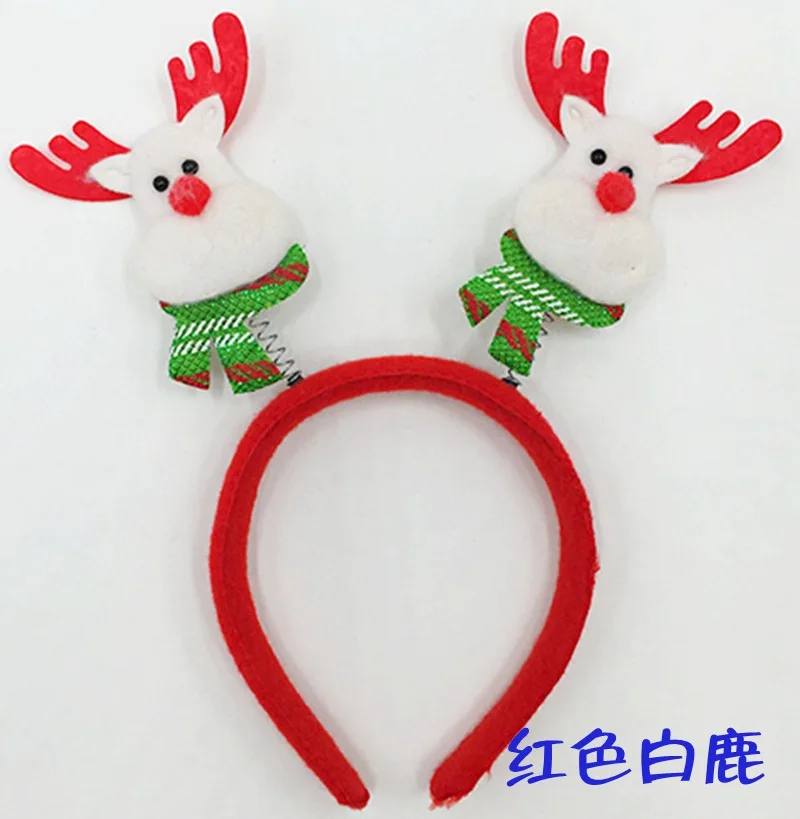 Red Elk 7pcs 7 шт./партия, милый Рождественский украшенный головной убор, хроматический Санта/олень/Снеговик обруч для волос, Рождественская Домашняя вечеринка Decoracion Navidad - Цвет: Red Elk 7pcs