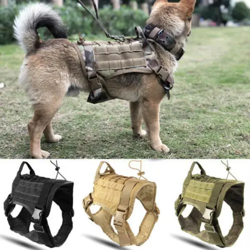 Тактический тренировочный жилет K9 для большой собаки военный Регулируемый