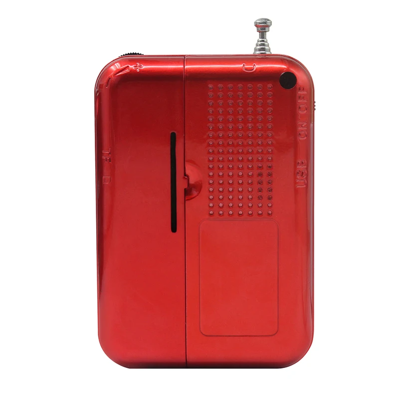 Красный fm-радио мини Портативный Ручной цифровой FM DAB-радио USB TF MP3 плеер Динамик